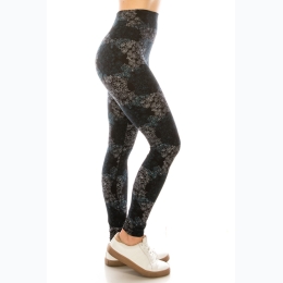 Women's Multi Print High Waisted Leggings - One Size Fits Most - Sizes 2-12