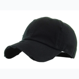 Vintage Washed Dad Cap - in Black