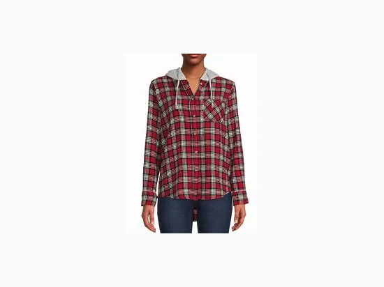 Women’s Hooded Flannel In Red