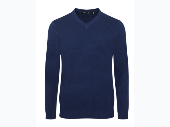 Men's Cotton Blend V-Neck Sweater - 5 Color Options