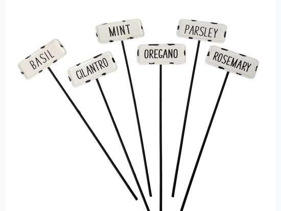 Distressed Metal Herb Garden Stake - 6 Options