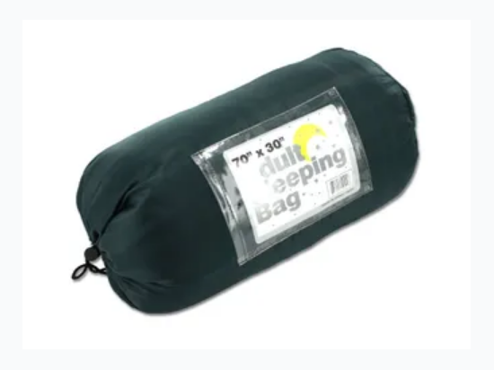 Adult Sleeping Bag 70" X 30" - Colors Vary