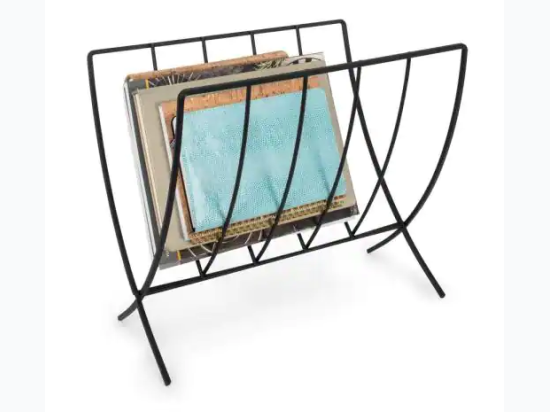 Seville Magazine Floor Rack in Black