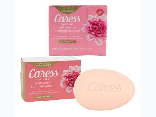 3 Pack Caress Daily Silk Soap 3.75oz - White Peach & Orange Blossom