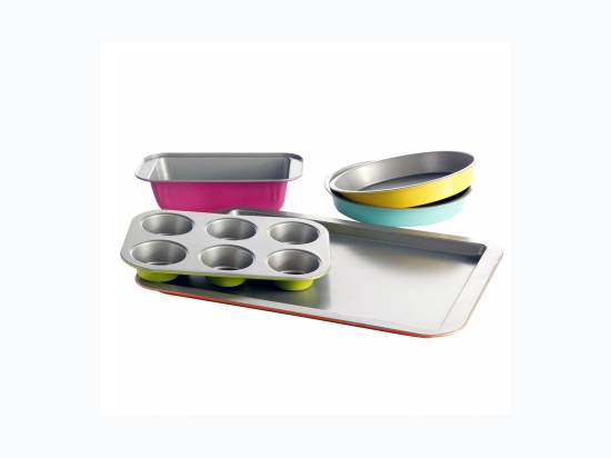 Gibson Home Color Splash Lyneham 5 pc Carbon Steel Bakeware Set