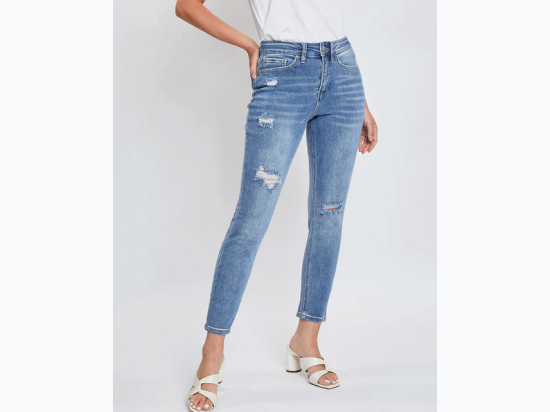 Missy's Vintage Dream High-Rise Distressed Skinny Jean in Ripped Medium Wash