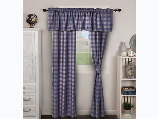 Virah Bella® Officially Licensed 5 Piece Curtain Set - Mountain Check Blue-Grey