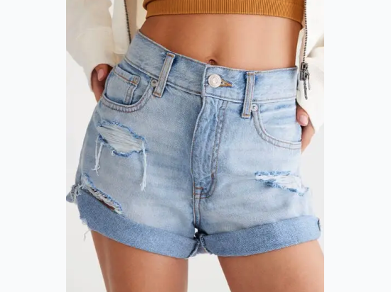 Women’s Famous Maker Distressed Vintage High Rise Denim Mom Shorts - Closeout Special