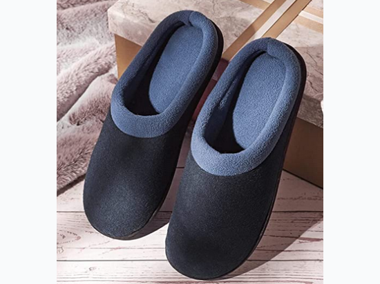 Men's Woolen Fabric Memory Foam Slippers - 3 Color Options