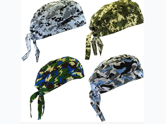 Diamond Plate 4pc Assorted Cotton Camo Skull Cap Set