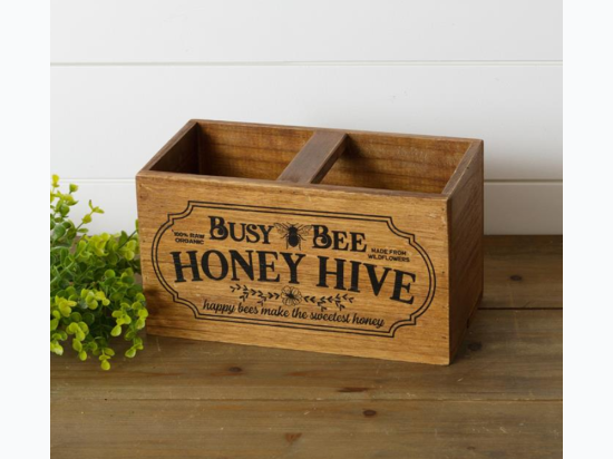 Busy Bee Honey Hive Wood Basket