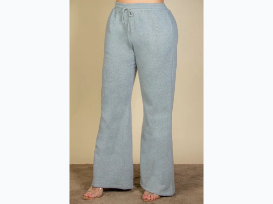 Plus Size Drawstring Waist Slant Pocket Sweatpant - 2 Color Options