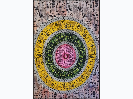 African Mandala Multi Color Tapestry - 54x86"