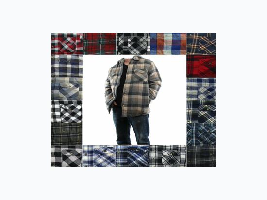 Men's Fleece Lined Button Up Flannel Shirt - Colors, Styles, and Patterns Vary - Runs Small