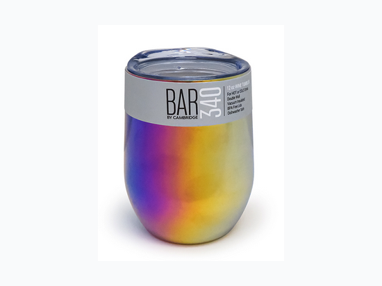 Rainbow Iridescent Exterior 12oz Wine Tumbler