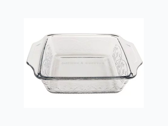 Crofton - Laurel Embossed 2 Quart Bake Dish - Clear