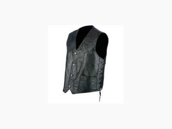 Rocky Ranch Hides™ Rock Design Genuine Hog Leather Biker Vest