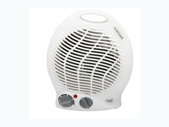 Vie Air 1500W Portable 2-Settings White Home Fan Heater with Adjustable Thermostat