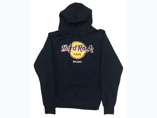 Unisex Classic Logo Hoodie Black - Hard Rock - Biloxi - Size Small