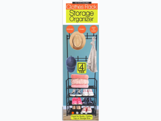 Clothes Rack with 4-Tier Shelves Storage Organizer