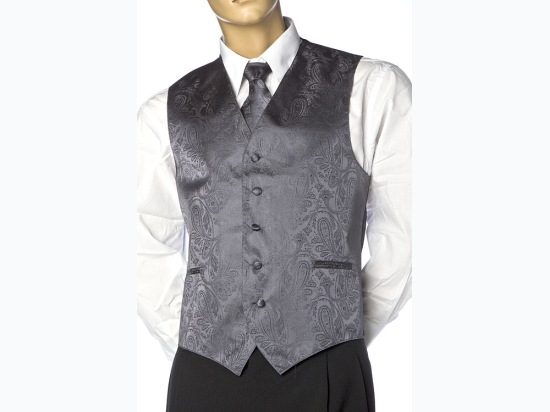 Men's Paisley Design Vest & Tie Set - 3 Color Options