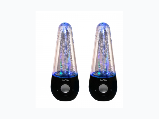 beFree Sound Bluetooth LED Dancing Water Multimedia Speakers in Black