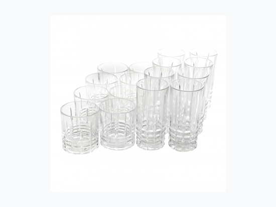 Gibson Home Jewelite 16 Piece Tumbler and Double Old Fashioned Glass Set