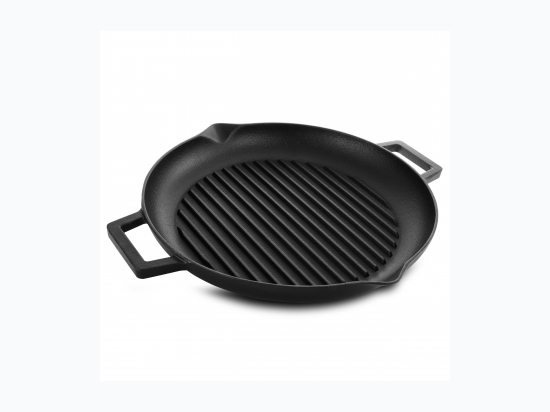 Gibson Addlestone 12"  Preseasoned Cast Iron Grill Pan w/ Dual Pouring Spouts