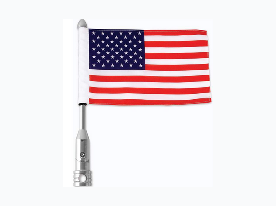 Diamond Plate™ Motorcycle Flagpole Mount and USA Flag