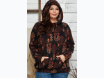 Plus Size Simple Retro Print Soft Hoodie - 2 Color Options