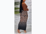 Junior Plus Leopard Ombre Mesh Maxi Skirt