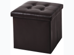 15" Collapsible Faux Leather Storage Ottoman - 2 Color Options