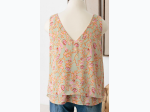 Plus Size V-Back Sleeveless Floral Top in Sage