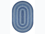 HomeSpice Decor - Denim Blue Jute Braided Oval Rug - 27" X 45"