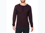 Men's Striped Double Layer Thermal Long Sleeve Henley Top - 3 Color Options