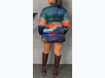 Women's Multi Color Puffer Zip Jacket