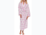 Womens Microfleece Soft Spa Robe - Snowflakes White/Purple