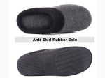 Men's Woolen Fabric Memory Foam Slippers In Grey - SIZE S