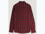 Men's Red & Black Plaid Twill Flannel Shirt