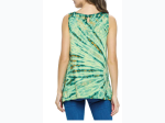 Women's Tie Dye Tank Top With Lace Detail - Green