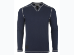 Men's Long Sleeve Notch V-Neck Henley Shirt  - 3 Color Options