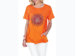 Women's Sun Graphic & Embroidered "Om" Top w/ Kangaroo Pocket