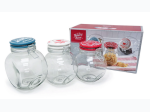 3 PIECE GLASS JAR SET