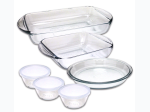 9 Pc Glass Bakeware Set Kitchen Classics Ovenware