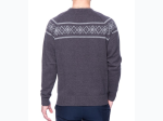 Men's Box-Packaged Premium Cotton Crew Neck Sweater with Fair Isle Stripe - 2 Color Options