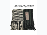 Unisex Multi Tone Pattern Scarf w/ Fringe - Stripe/Check