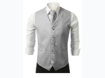 Men's Solid Color Dress Vest Necktie Set - 3 Color Options