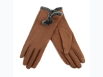 Women's Fleece Lined Fur & Pom Accent Touchscreen Gloves - 4 Color Options