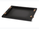 Rectangular Wooden Cheeseboard with Chalkboard Surface and Rope Handles 17"