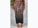 Junior Plus Leopard Ombre Mesh Maxi Skirt